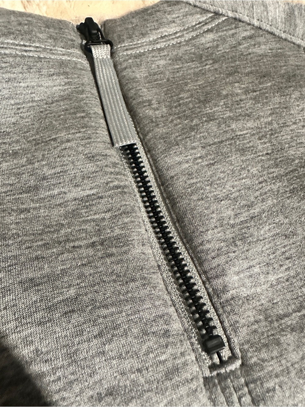 Helmut Lang Light Gray Neoprene like Sponge Fleece Zip-Cuff Crewneck Sweatshirt - Picture 6 of 16